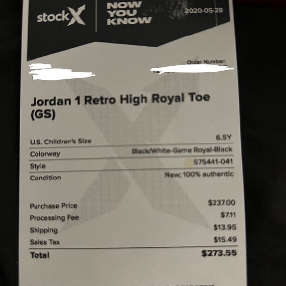 Jordan Retro 1 “Royal Toe” GS